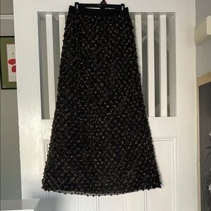 Vintage Elegant Black and Gold Women's Skirt
